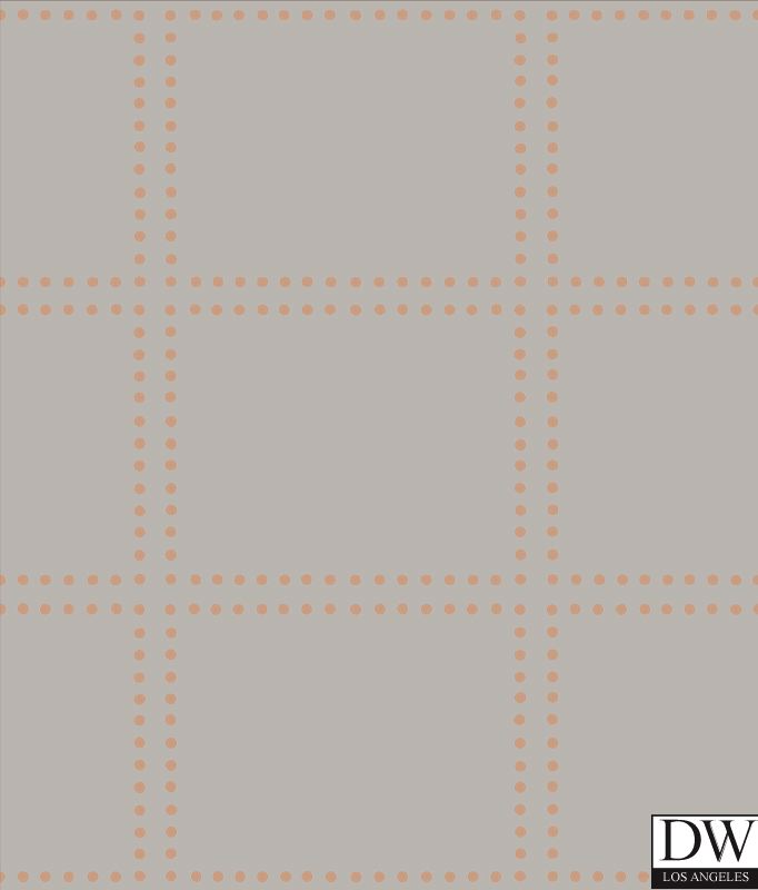 Gridlock Copper Geometric Wallpaper