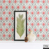 Plume Coral Ogee Wallpaper