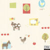 On The Farm Red Patchwork Farm Wallpaper