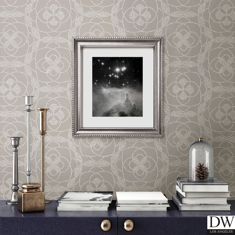 Cosmos Light Grey Dot Wallpaper