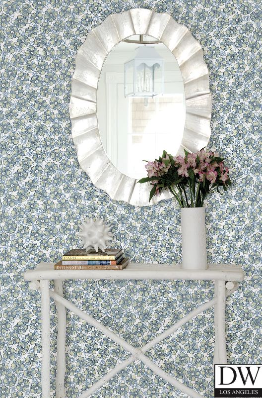 Allison Blue Floral Wallpaper