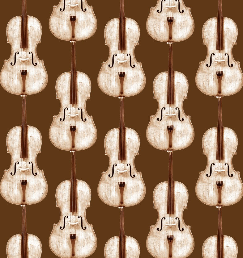 Cello Damask - Sepia Beige - Pattern Design Lab