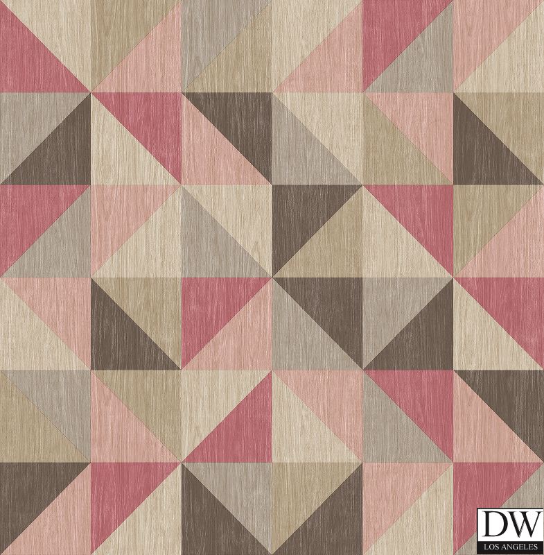 Puzzle Pink Geometric Wallpaper