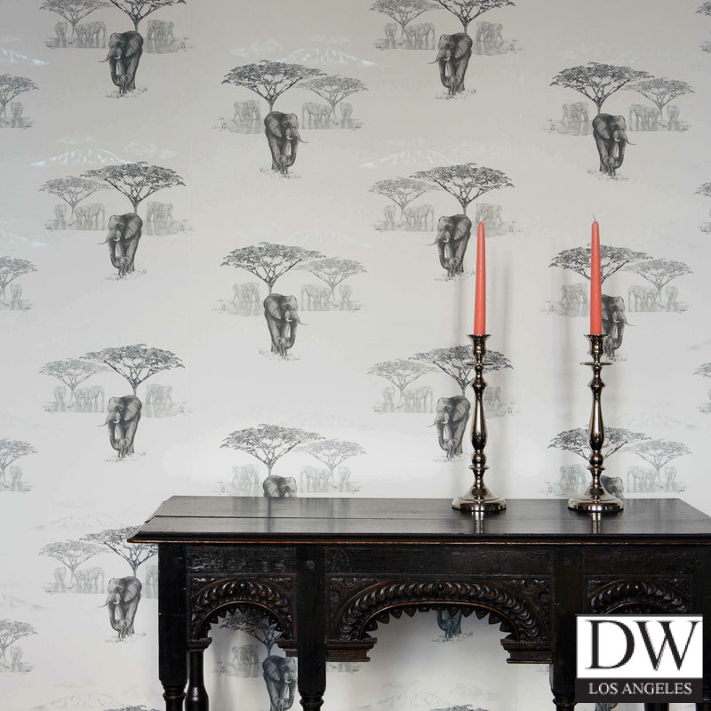 The Waterhole Wallpaper - Elephants - Wallpaper -2