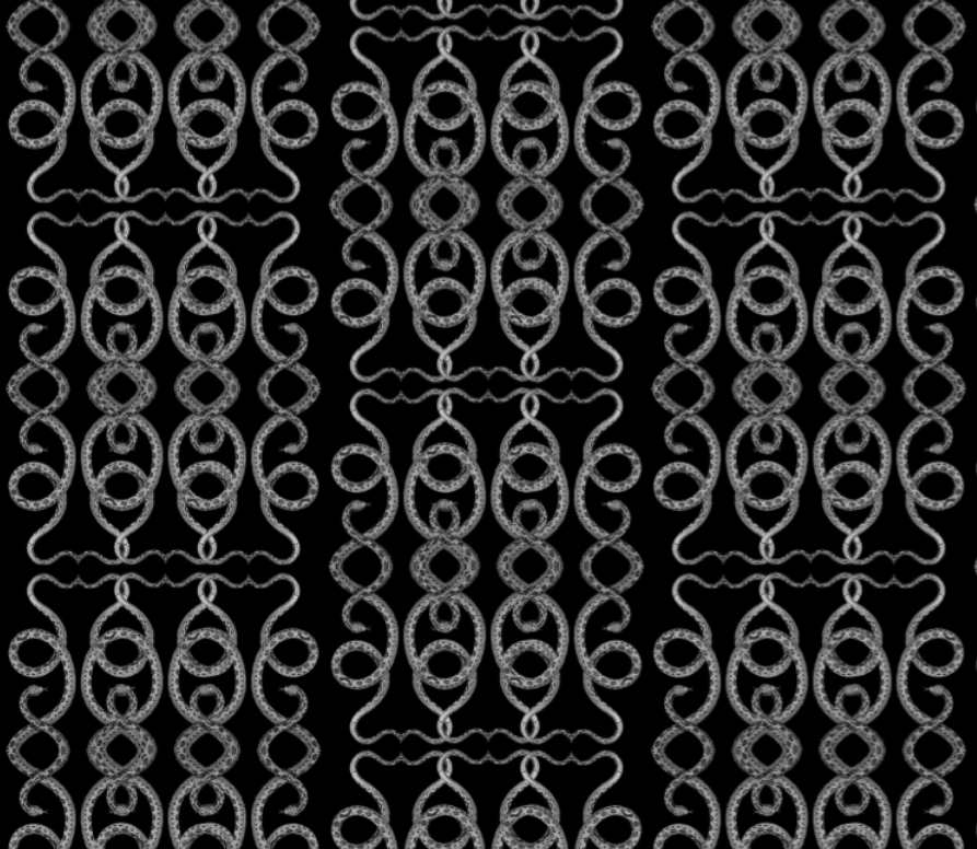 Seba Snakes on Black - Pattern Design Lab