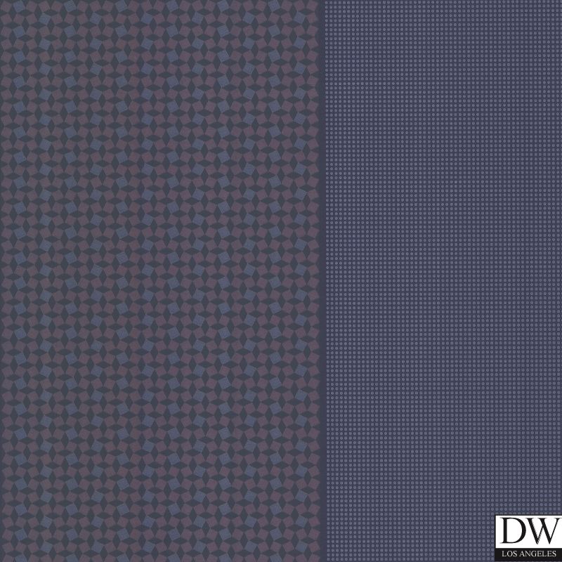 Mitra Navy Blue Geometric Stripes Wallpaper