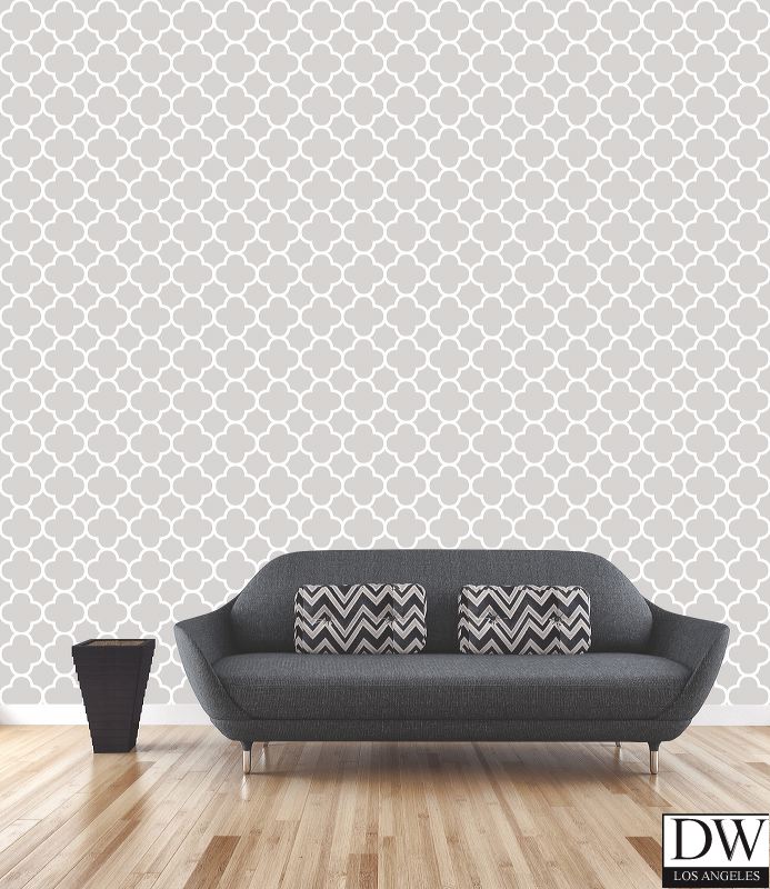 Origin Grey Quatrefoil Wallpaper