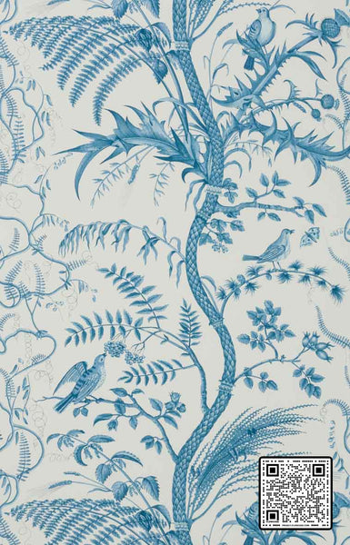  BIRD AND THISTLE PAPER LIGHT BLUE   WALLCOVERING available exclusively at Designer Wallcoverings
