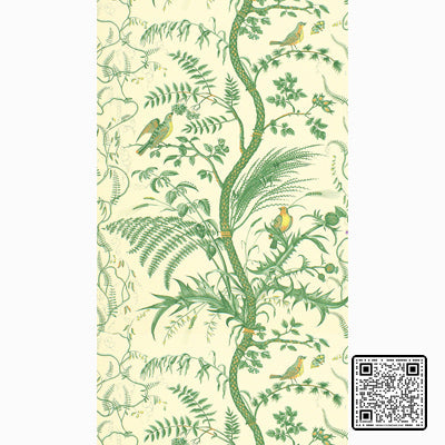  BIRD AND THISTLE PAPER GREEN   WALLCOVERING available exclusively at Designer Wallcoverings