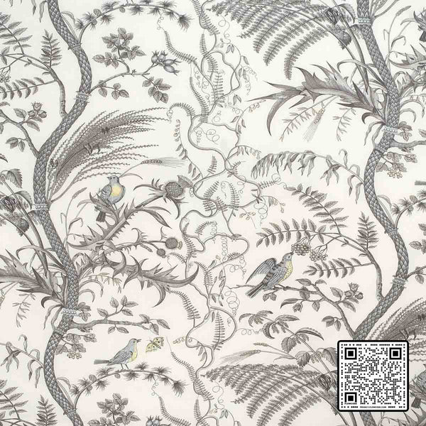  BIRD AND THISTLE COTTON PRINT COTTON GREY GREY NEUTRAL MULTIPURPOSE available exclusively at Designer Wallcoverings