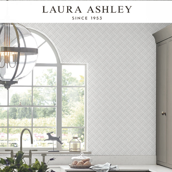 Laura Ashley Mr Jones Paintable White Wallpaper Available Exclusively at Designer Wallcoverings