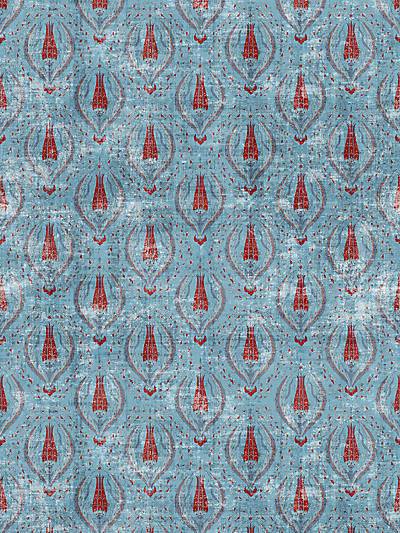 BYZANTINE-SHEER - JEWEL BLUE - Nicolette Mayer Fabrics - N4BY10-021 at Designer Wallcoverings and Fabrics, Your online resource since 2007