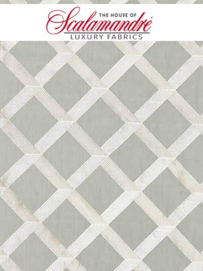 LATTICE EMBROIDERY - ZINC - FABRIC - 27090-004 at Designer Wallcoverings and Fabrics, Your online resource since 2007