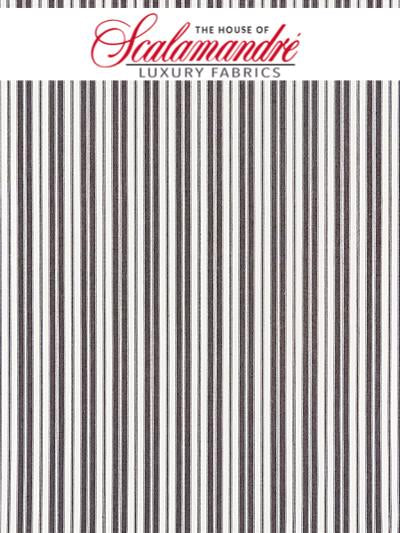 DEVON TICKING STRIPE - CHARCOAL - FABRIC - 27115-005 at Designer Wallcoverings and Fabrics, Your online resource since 2007