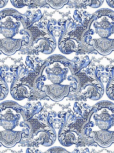 WILLIAM & MARY - BLUE - NICOLETTE MAYER WALLPAPER - WNM0002WMMY at Designer Wallcoverings and Fabrics, Your online resource since 2007