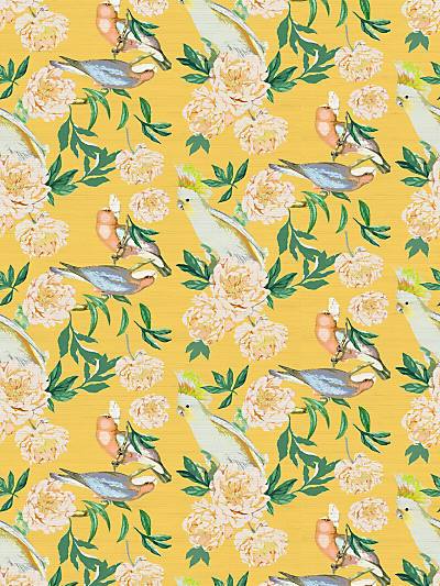 PEONY INSPIRA - GOLDENROD - NICOLETTE MAYER WALLPAPER - WNM0004PEON at Designer Wallcoverings and Fabrics, Your online resource since 2007
