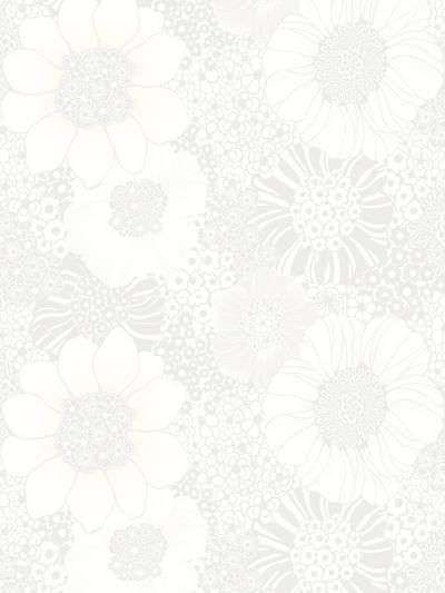 ANEMONES - SILVER - SCALAMANDRE WALLPAPER - WRK0005ANEM at Designer Wallcoverings and Fabrics, Your online resource since 2007