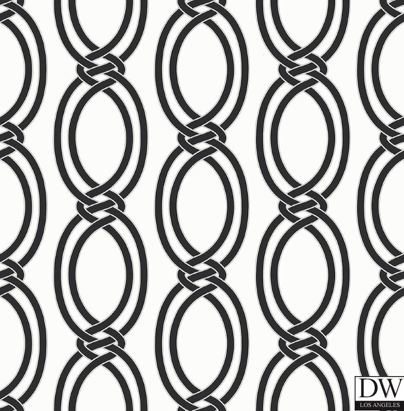 Infinity Black Geometric Stripe Wallpaper