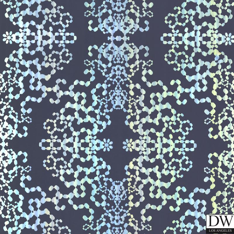 Elam Navy Blue Snowflake Fractal Wallpaper