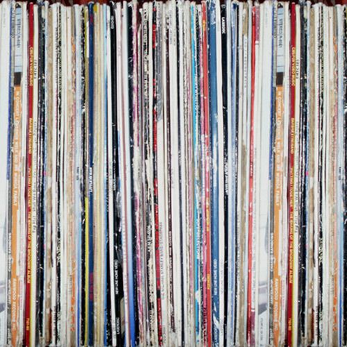 Vintage Record Album Covers on a BookShelf - Pattern Design Lab