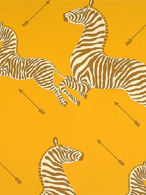 Zoe's Zebra Wallpaper - Gold by Scalamandre