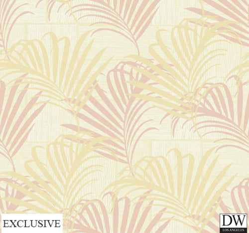 Country Club Peach Palm Wallpaper