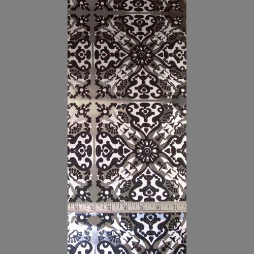 1930's  Spanish Tile - Black & Silver  on Silver