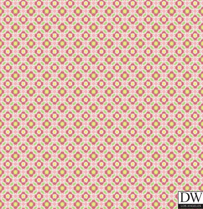 Audra Pink Floral Wallpaper