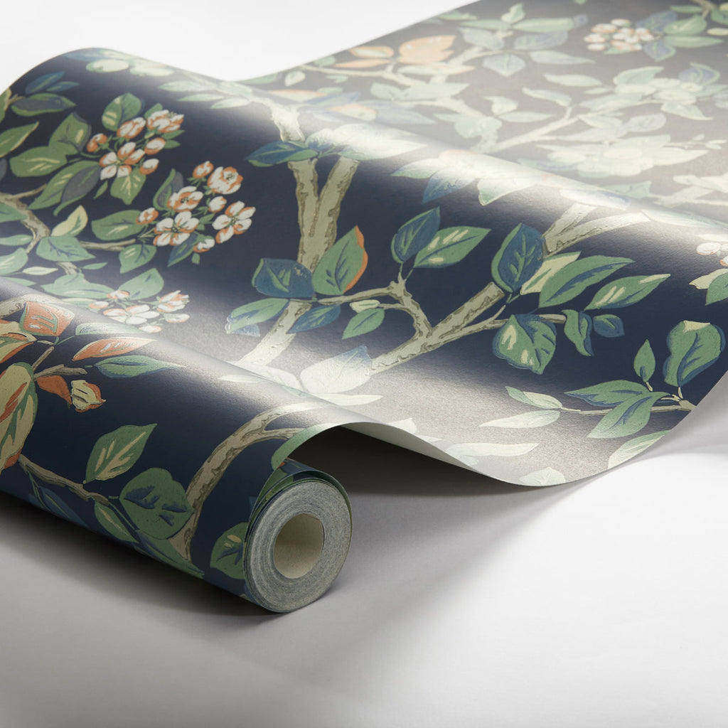 Ingrid Marie Navy | Schumacher Wallcoverings