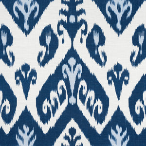 Indies Ikat Navy Printed Fabrics | Thibaut Wallpaper - Thibaut Wallpaper