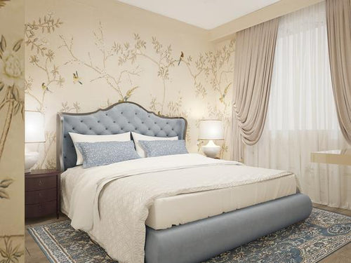Project Spotlight: Elegant Bedroom with Classic Chinoiserie Walls