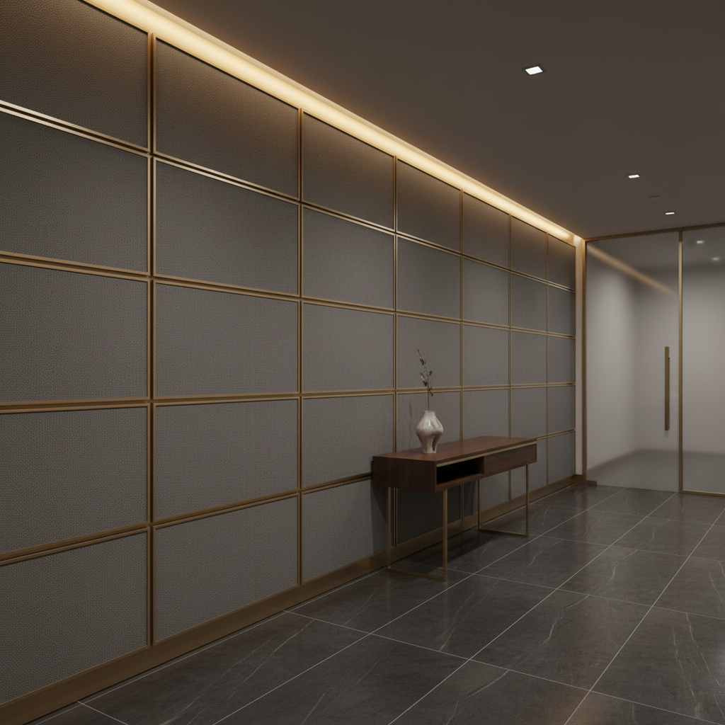 Maya Riviera - Pewter Upholstered Wall Panel | Architectural Fabrics