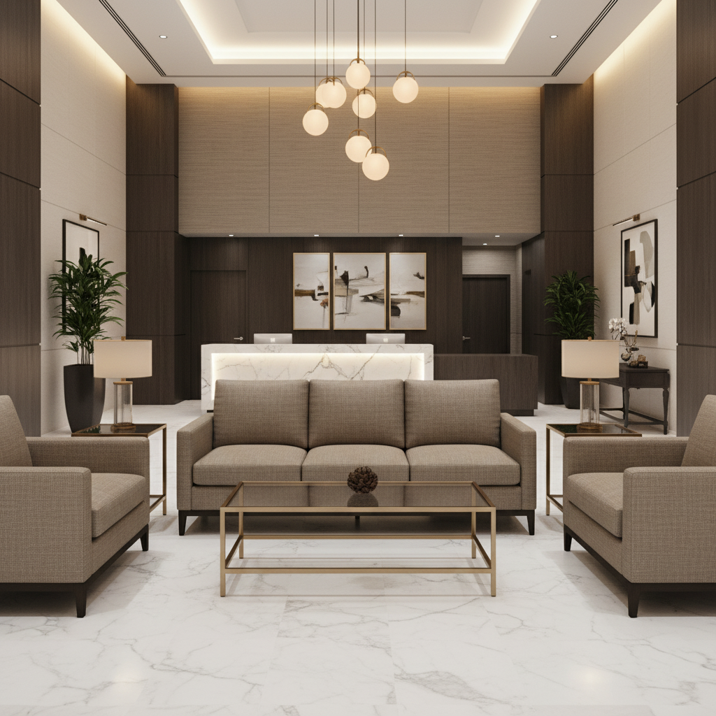 Brushed Linen Weave Mushroom Taupe Upholstered Sofa | Architectural Fabrics