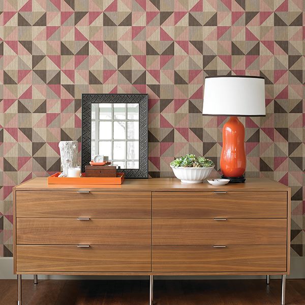 Puzzle, Pink Wallcoverings | Malibu Wallcovering
