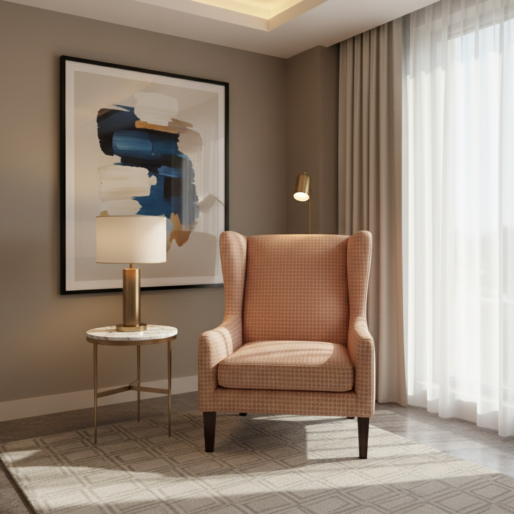 Pinnacle Rock - Dusty Rose Upholstered Chair | Architectural Fabrics