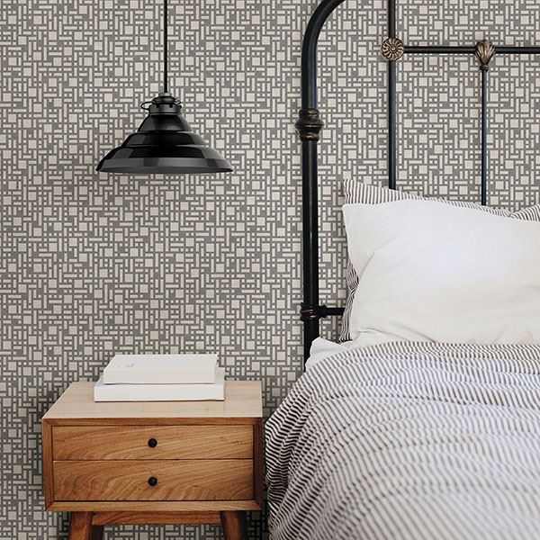 Bento, Grey Wallcoverings | Malibu Wallcovering