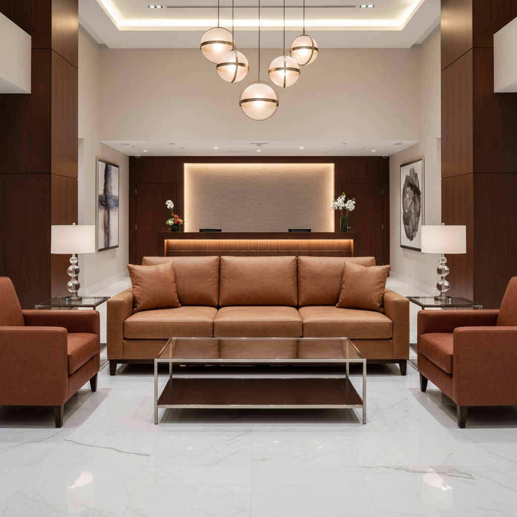 Maya Riviera - Rust Upholstered Sofa | Architectural Fabrics