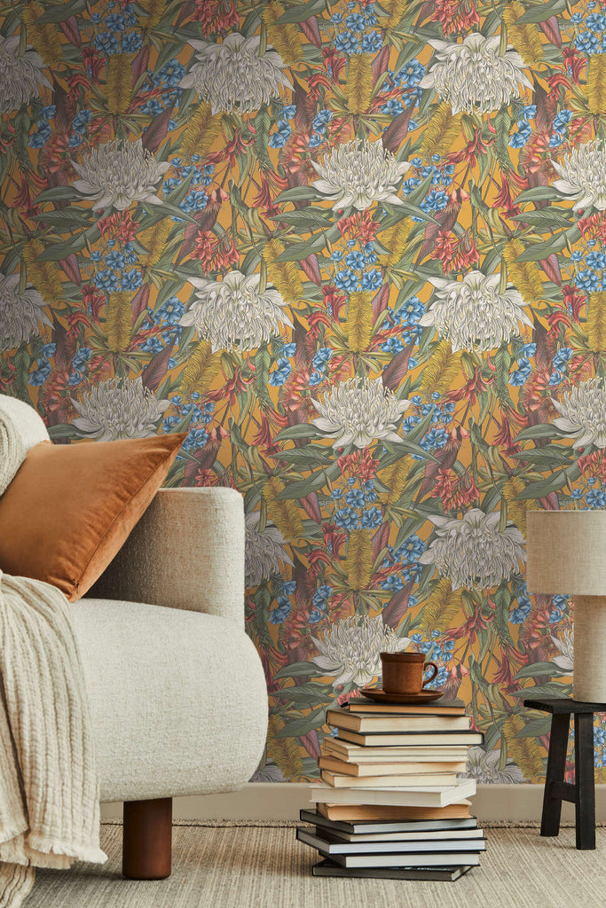 Drawn Into Nature Yellow Wallcovering | AS Creation
