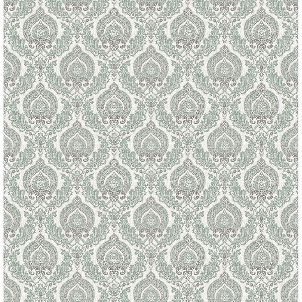 Lulu, Dark Green Wallcoverings | LA Walls