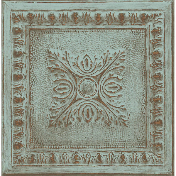 Ornamental, Turquoise Wallcoverings | Malibu Wallcovering