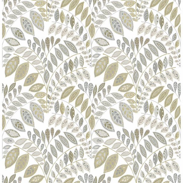 Fiddlehead, Grey Wallcoverings | Malibu Wallcovering
