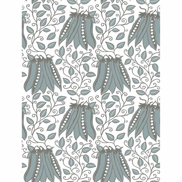 Peas in a Pod, Turquoise Wallcoverings | Malibu Wallcovering
