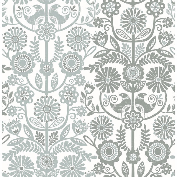Lovebirds, Slate Wallcoverings | Malibu Wallcovering