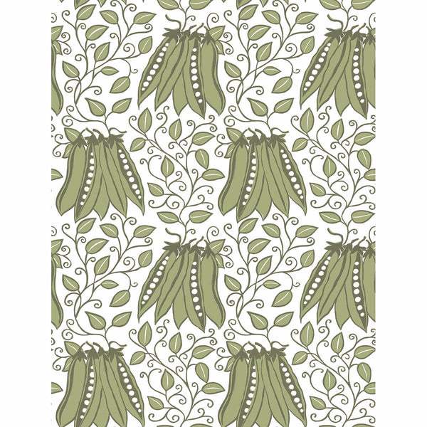 Peas in a Pod, Olive Wallcoverings | Malibu Wallcovering