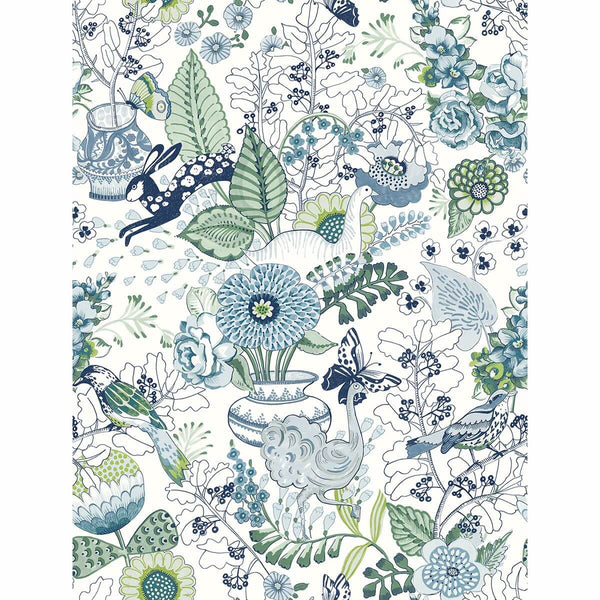 Whimsy, Blue Wallcoverings | Malibu Wallcovering