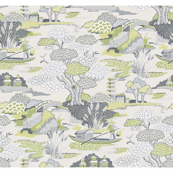 Joy de Vie, Green Wallcoverings | Malibu Wallcovering