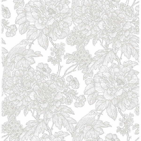 Birds of Paradise Breeze, Light Gray Wallcoverings | Malibu Wallcovering