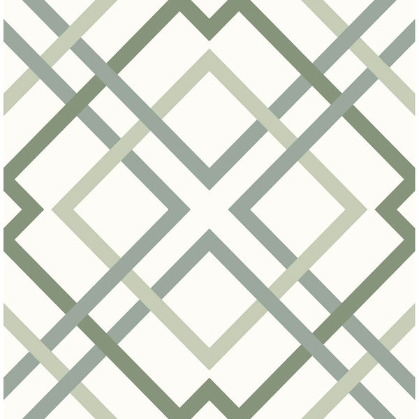 Saltire Emile, Green Wallcoverings | Malibu Wallcovering