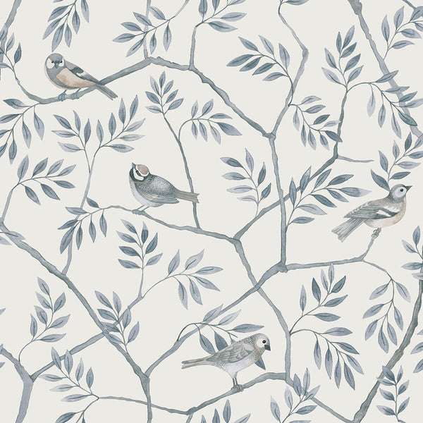 Crossbill, Light Blue Wallcoverings | Malibu Wallcovering