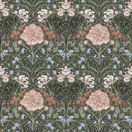 Celestine - Green Residential Wallcovering | Jeffrey Stevens